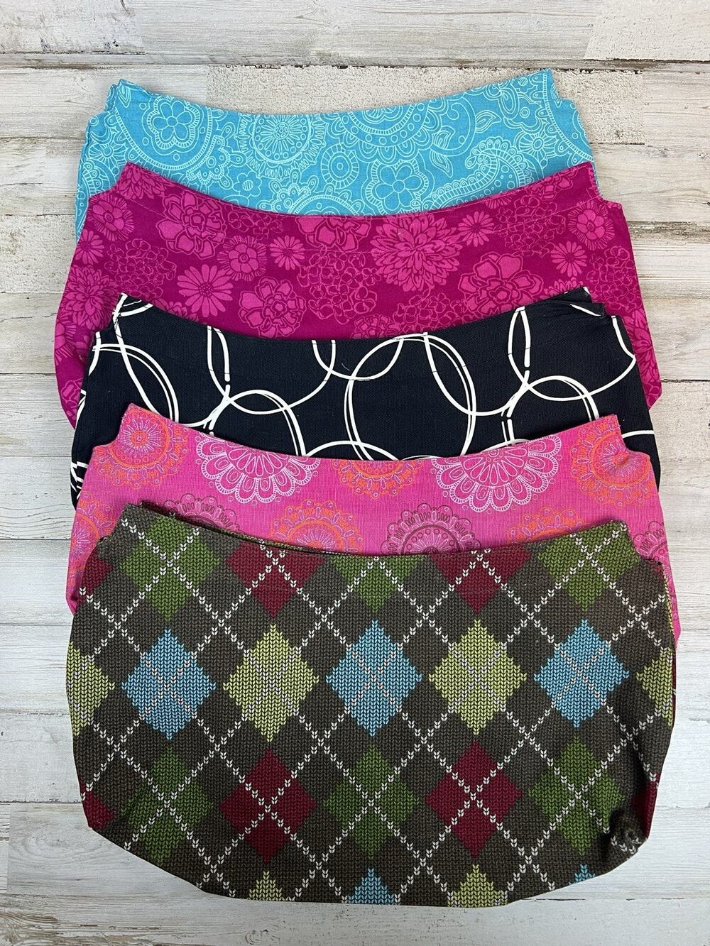 Thirty One 31 Fitted Purse Skirt Covers Lot of 5 Interchangeable Patterns 4 Hook